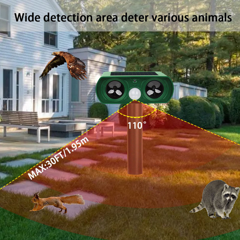 Sensor de movimento e luzes intermitentes Repelente solar de animais para proteção ao ar livre no quintal