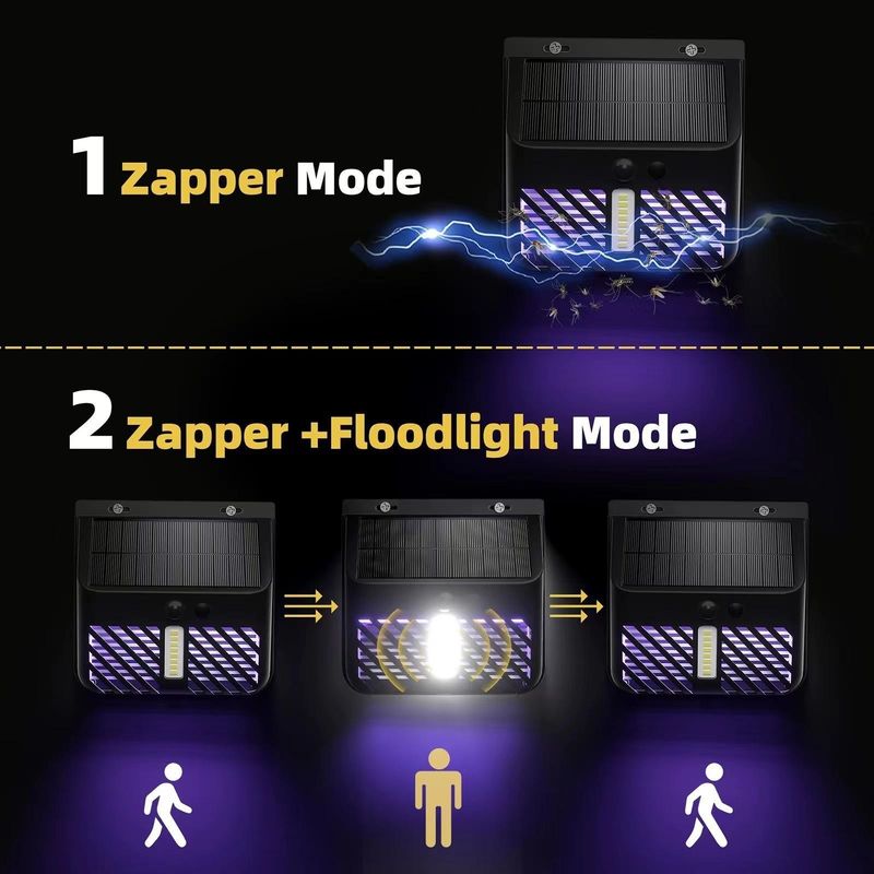 Sensor de movimento PIR Lâmpada solar contra mosquitos Repelente de insetos Material ABS contra moscas