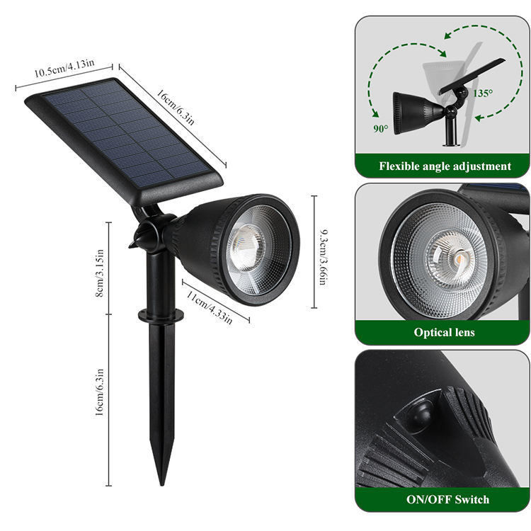 Iluminação solar para jardim sem fio para jardim exterior