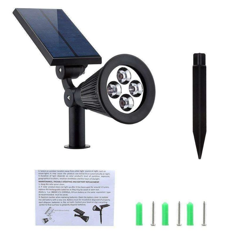 Luminárias de exterior modernas Portátil Led Solar Jardim Câmbio de cor Foco de luz IP65