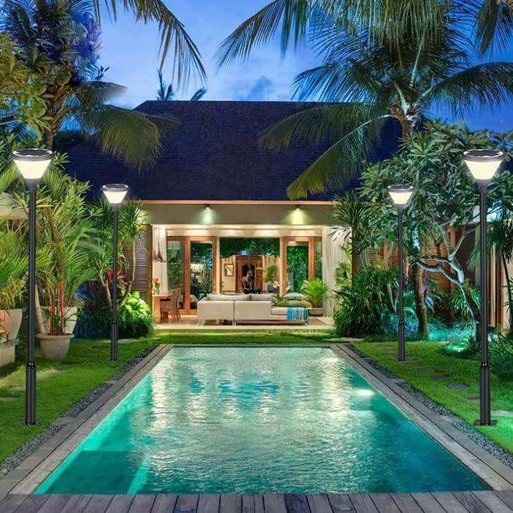 Iluminação de postes à prova d'água Portão de luz solar de jardim