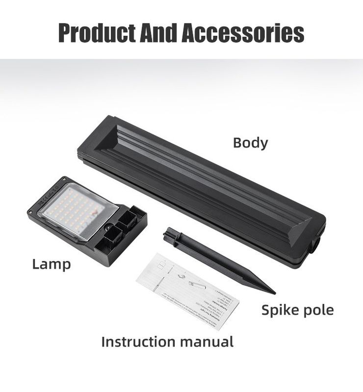 IP64 Lâmpadas solares de solo à prova d'água para jardim ao ar livre ligadas e desligadas automaticamente
