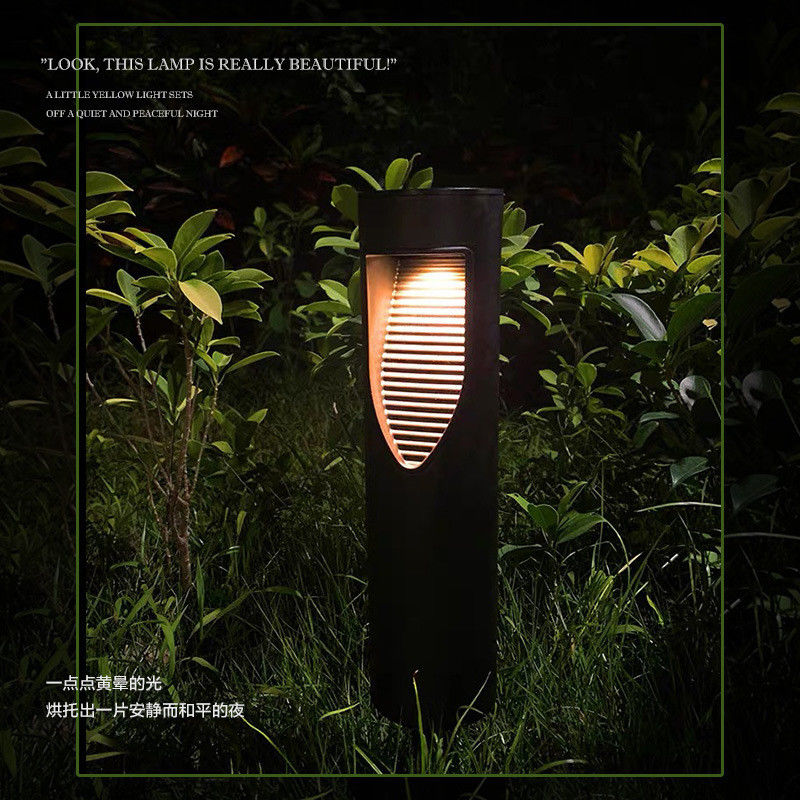 Lâmpada de via solar sem fio Auto ligada/desligada para relva de jardim solar cilíndrico exterior