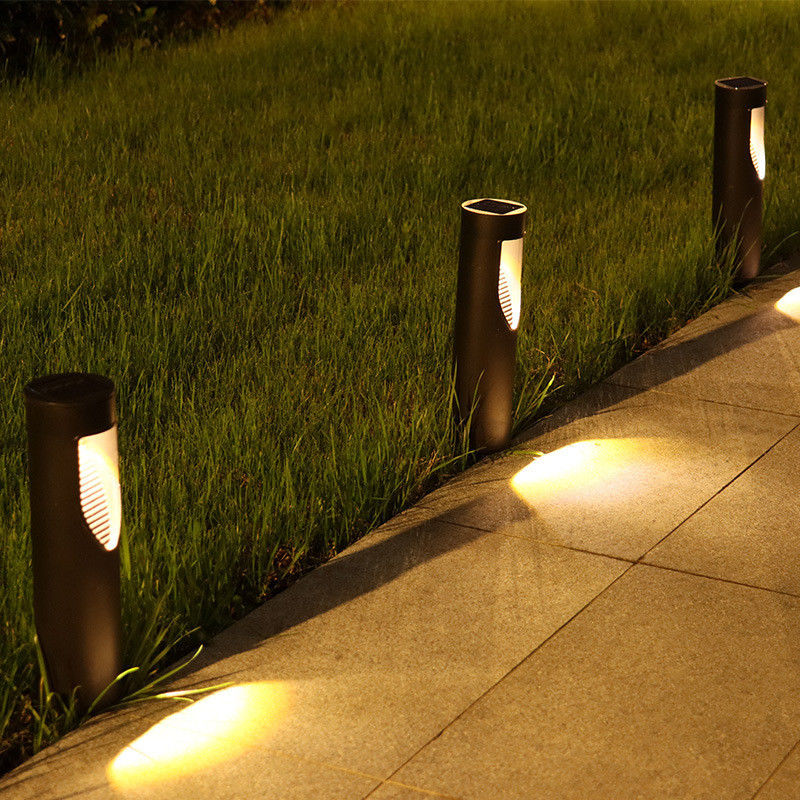 Lâmpada de via solar sem fio Auto ligada/desligada para relva de jardim solar cilíndrico exterior