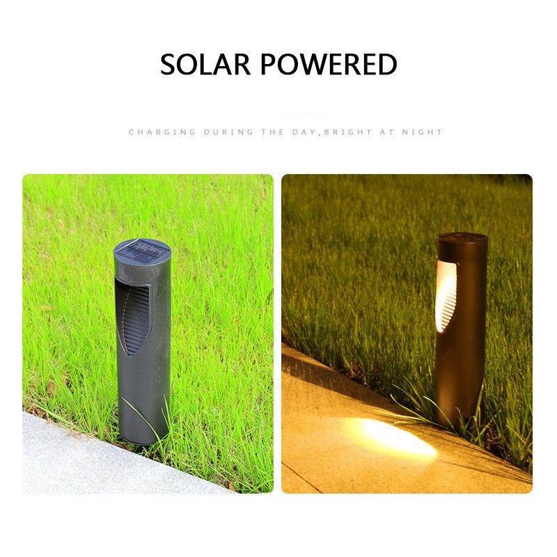 Lâmpada de via solar sem fio Auto ligada/desligada para relva de jardim solar cilíndrico exterior