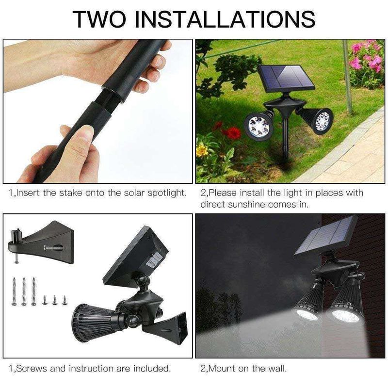Lâmpada de parede de sensor de movimento 12LED para quintal