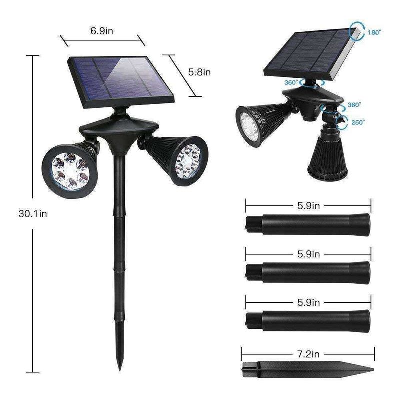 Lâmpada de parede de sensor de movimento 12LED para quintal