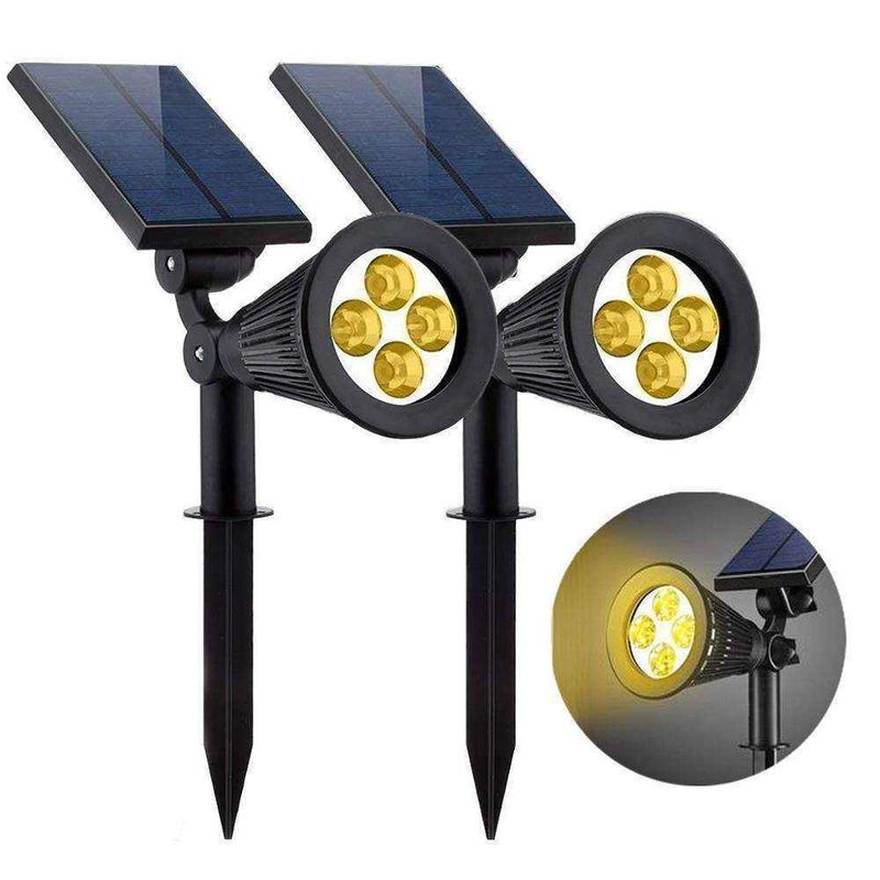 2 IN 1 Solar Garden Spot Light RGB LED de mudança de cor para grama exterior