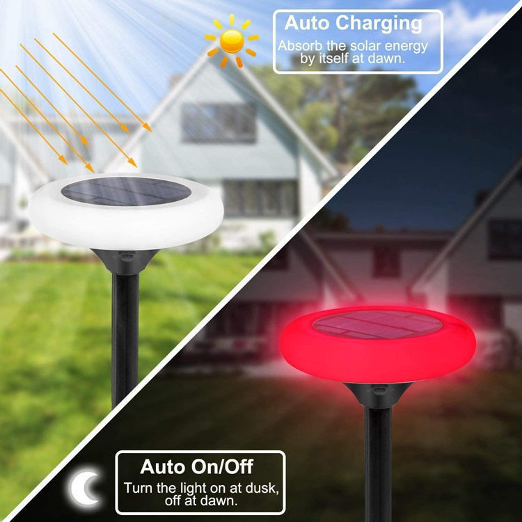 Luzes solares para o exterior 7 Luzes de passagem solar de mudança de cor para iluminação de jardim