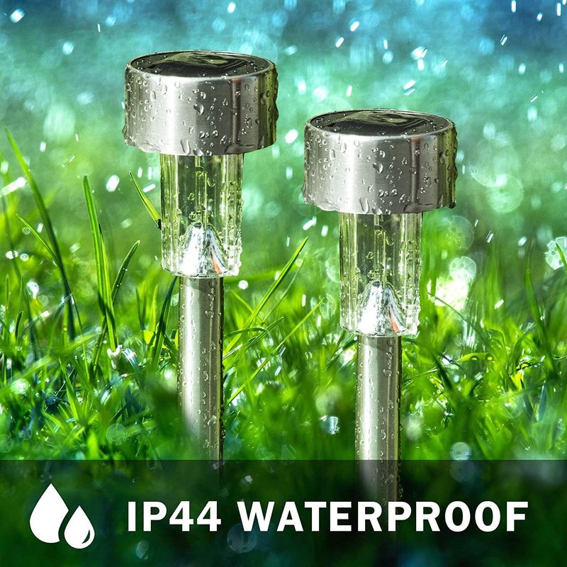 Lâmpadas de paisagem LED solares diretas para iluminação de jardim de aço inoxidável
