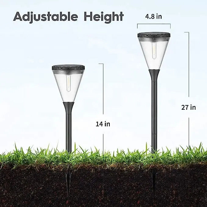 80 Ra Índice de Representação de Cor Exterior Alimentado com Energia Solar Branco Quente 2 modos LED Jardim Caminho Iluminação de gramado