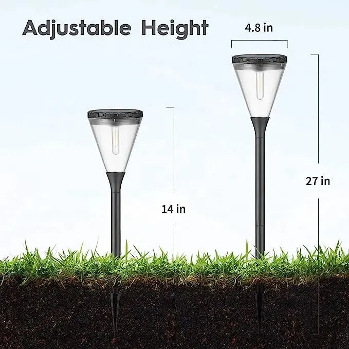 Luz solar de jardim à prova d'água exterior Tricolor ajustável para paisagem do parque Villa Yard