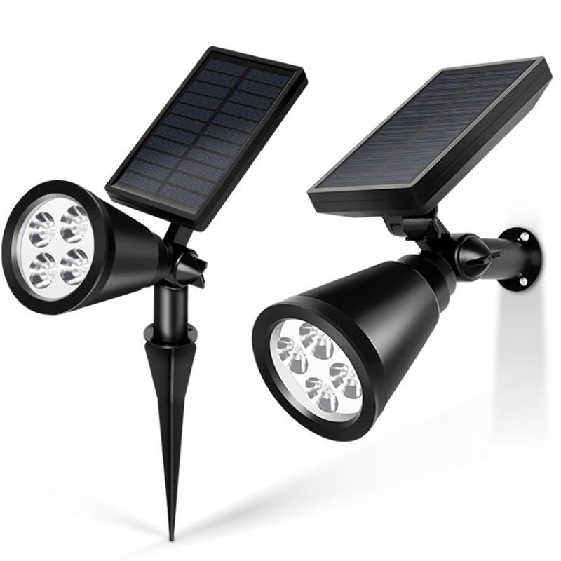 Fornecimento de energia solar 4 Led Spotlight Ip65 resistente à água Luz solar Spot para jardim ao ar livre
