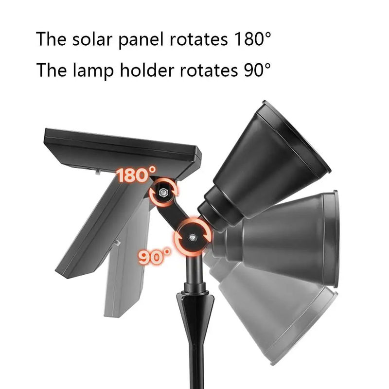 Fornecimento de energia solar 4 Led Spotlight Ip65 resistente à água Luz solar Spot para jardim ao ar livre