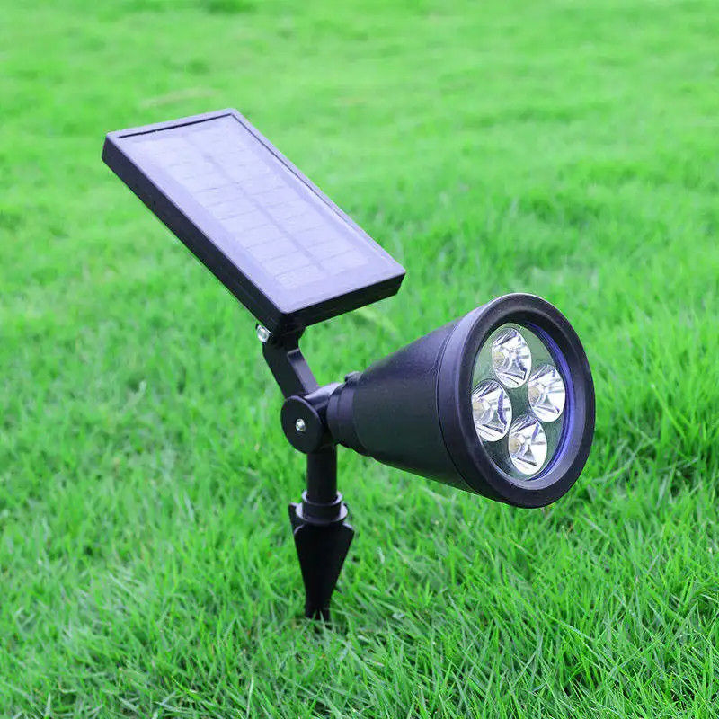 Fornecimento de energia solar 4 Led Spotlight Ip65 resistente à água Luz solar Spot para jardim ao ar livre