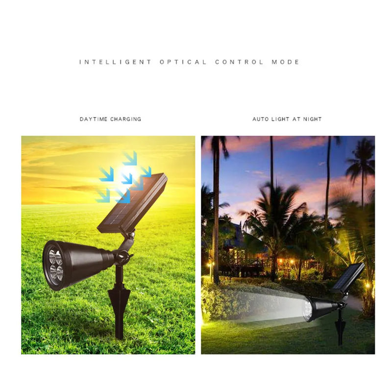 Fornecimento de energia solar 4 Led Spotlight Ip65 resistente à água Luz solar Spot para jardim ao ar livre