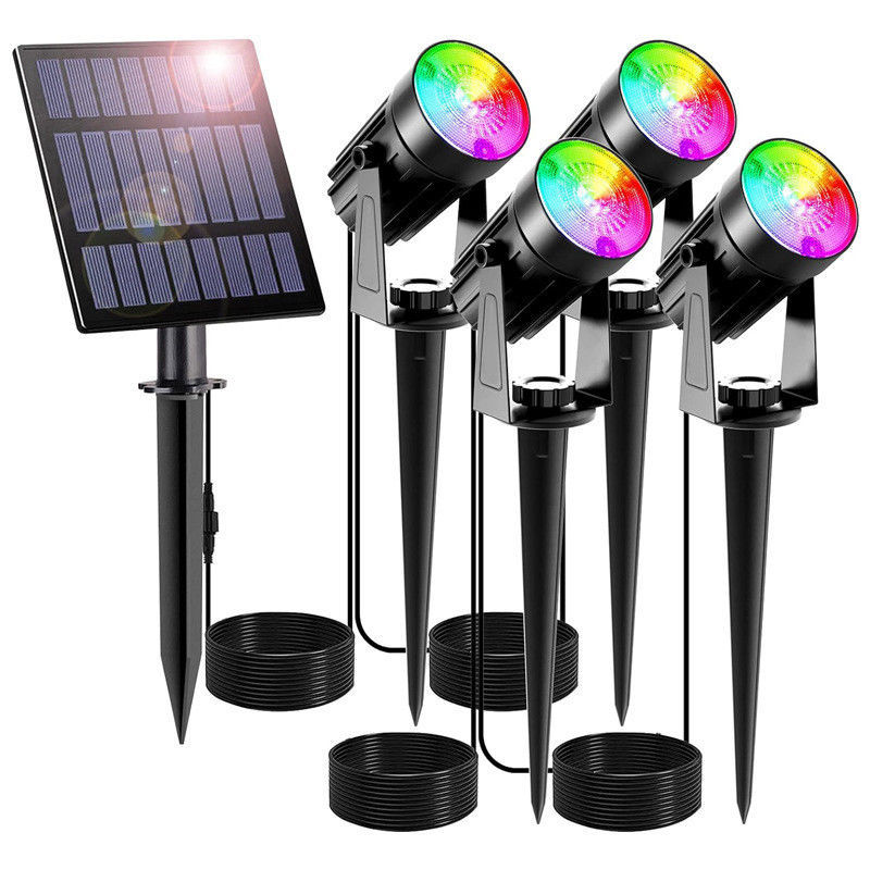 Luzes solares Ip65 Lâmpadas impermeáveis para jardim em paisagem branca quente/fria RGB