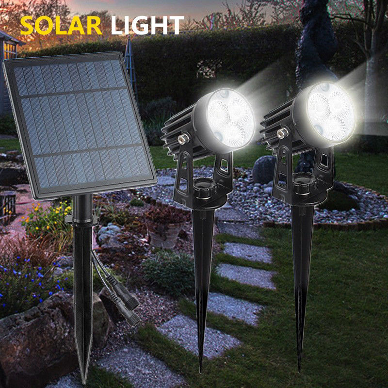 Luzes solares Ip65 Lâmpadas impermeáveis para jardim em paisagem branca quente/fria RGB