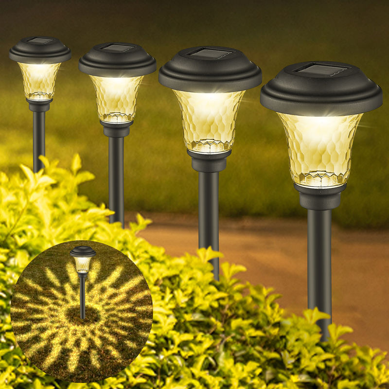 Material ABS PVC Iluminação solar de jardim Paisagem exterior Pavimento de gramado Caminho de terra Luz de estaca