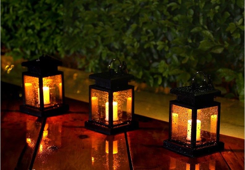 Material ABS Lâmpada de rua residencial solar para decoração de paisagem