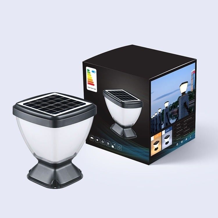 Iluminação de paisagem exterior Solar Pillar Light Led Solar Villa Wall Lamp 3000K/6500K