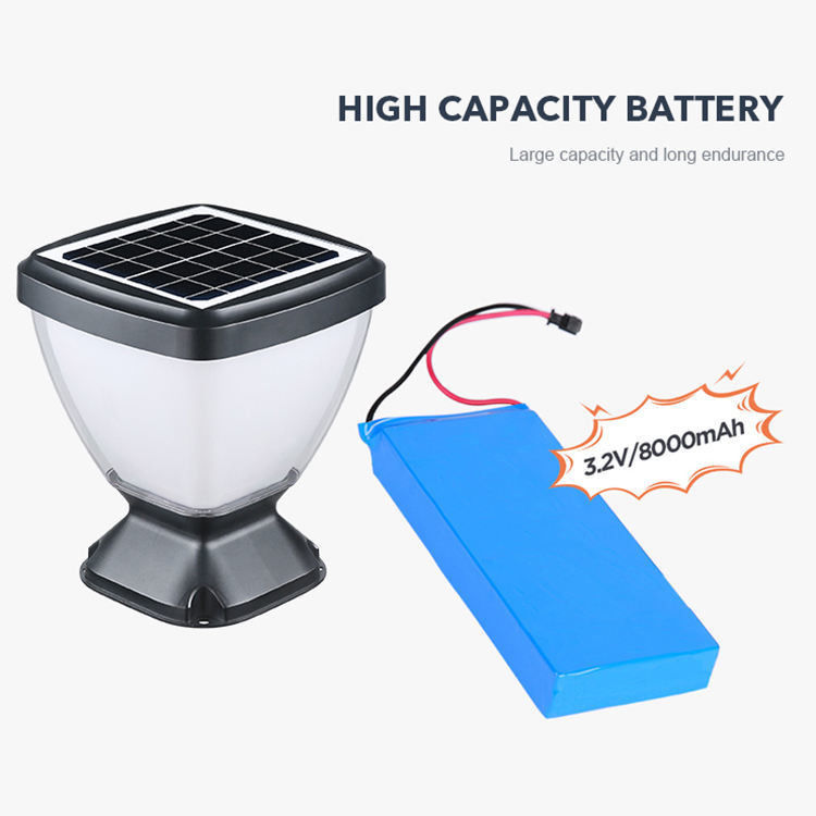 Iluminação de paisagem exterior Solar Pillar Light Led Solar Villa Wall Lamp 3000K/6500K