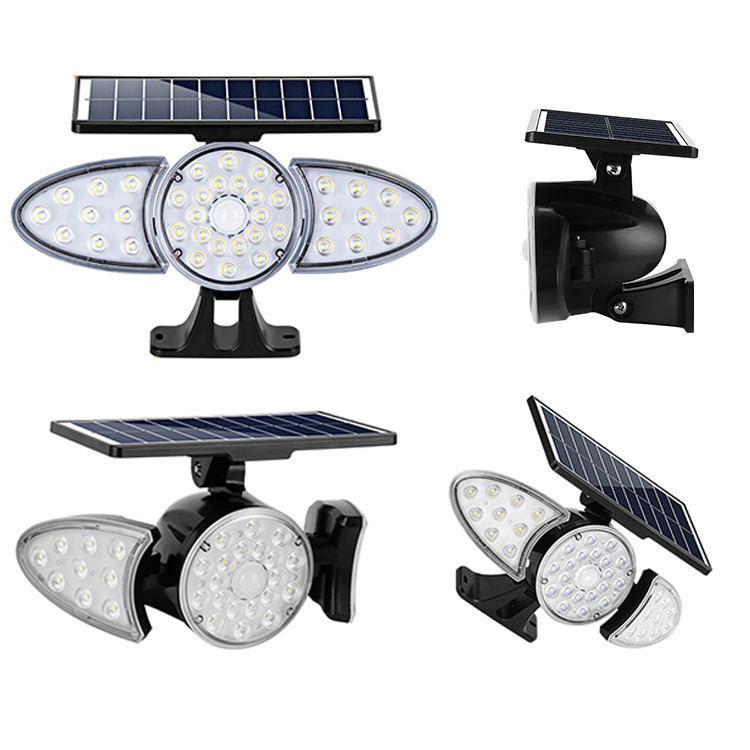 IP65 Sensor de movimento solar Luzes solares de segurança de emergência exterior Jardim Luz solar de parede
