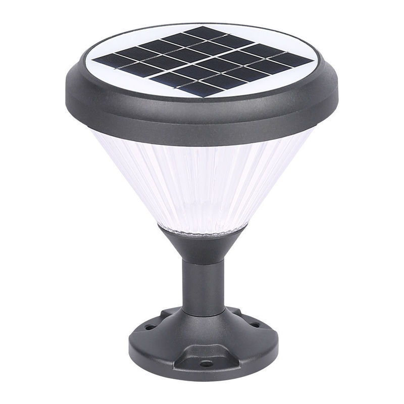 Material de alumínio PC Alimentação solar vedação Post Cap luzes com lâmpadas para porta do jardim 2-