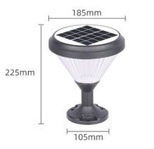 Material de alumínio PC Alimentação solar vedação Post Cap luzes com lâmpadas para porta do jardim 2-