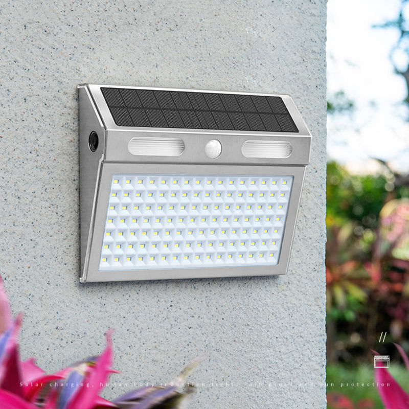 4 Modos de iluminação LED Solar exterior luz de varanda de parede com sensor de movimento proteção IP65