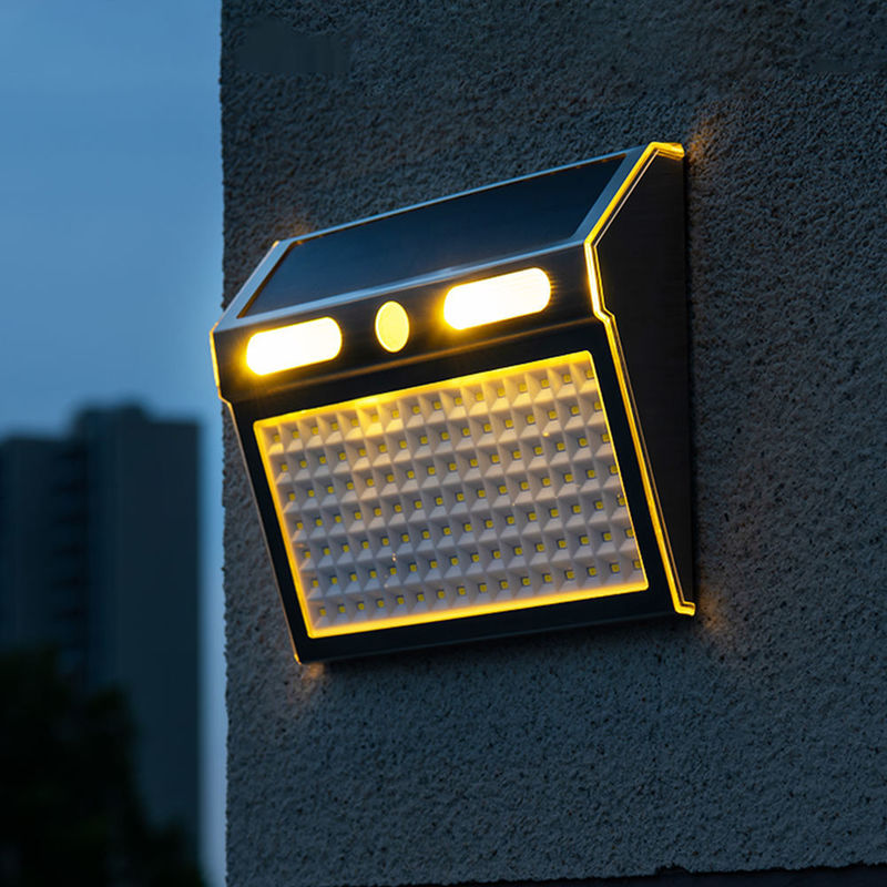 4 Modos de iluminação LED Solar exterior luz de varanda de parede com sensor de movimento proteção IP65