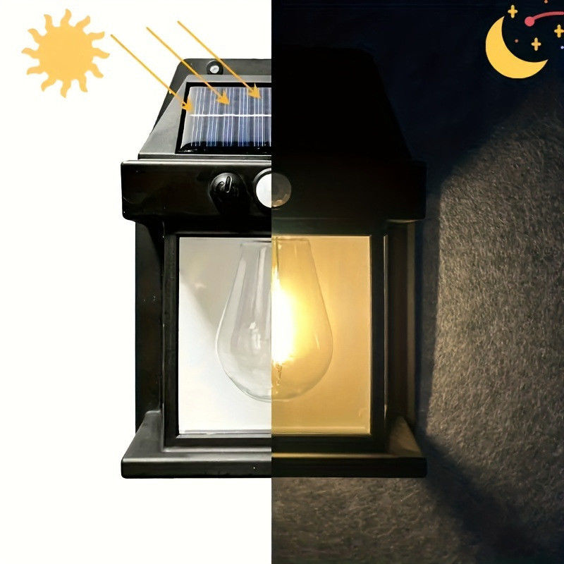Lâmpada solar de parede à prova d'água de 80lm/w para decoração de jardins com sensor de movimento