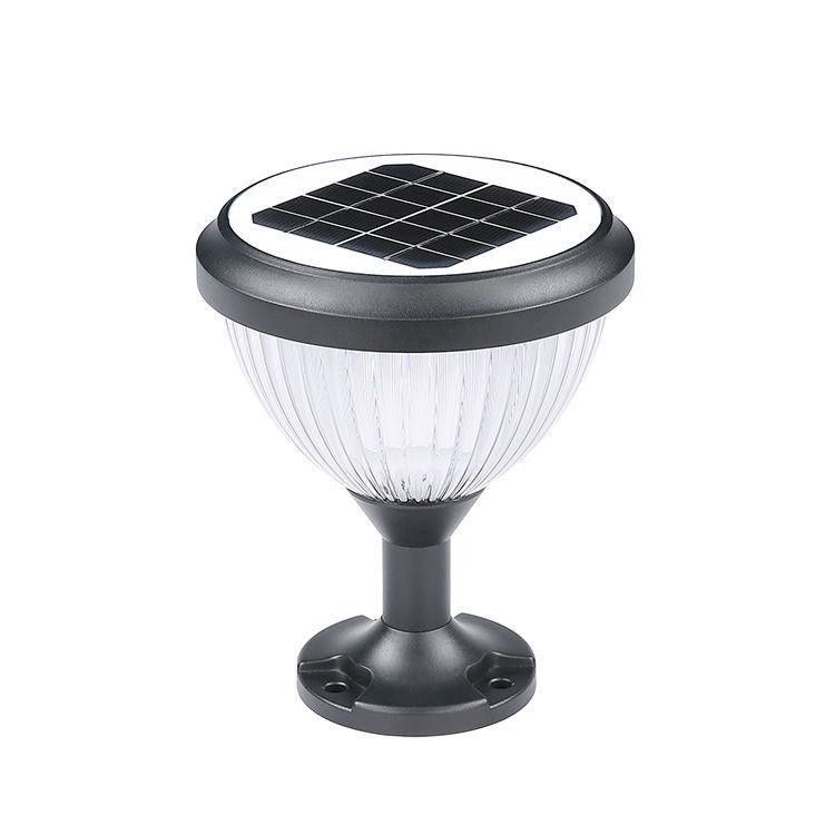 Lâmpada de cabeça de coluna de energia solar para iluminação de paisagem de pátio exterior