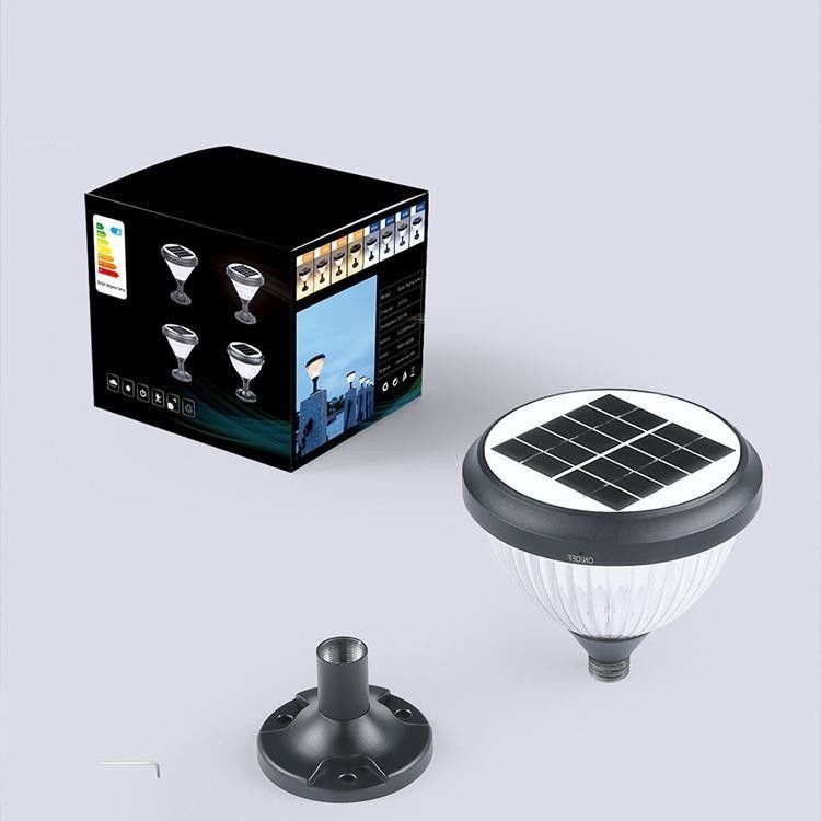 Lâmpada de cabeça de coluna de energia solar para iluminação de paisagem de pátio exterior