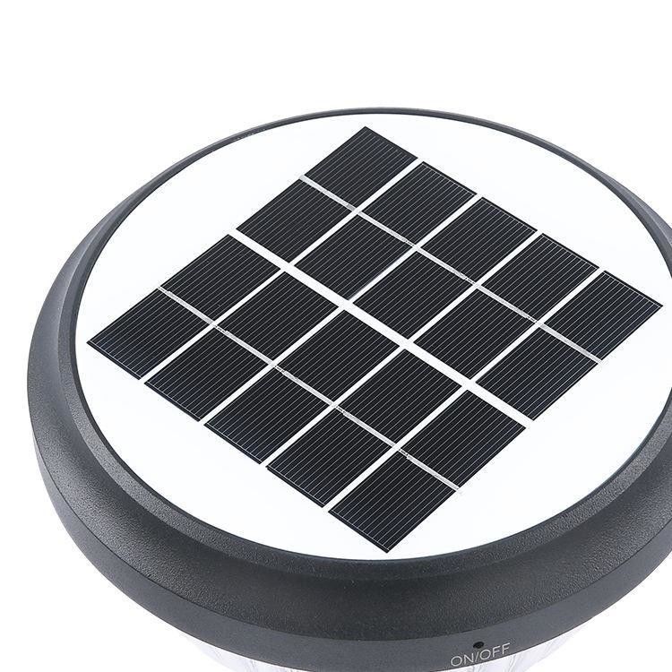 Lâmpada de cabeça de coluna de energia solar para iluminação de paisagem de pátio exterior