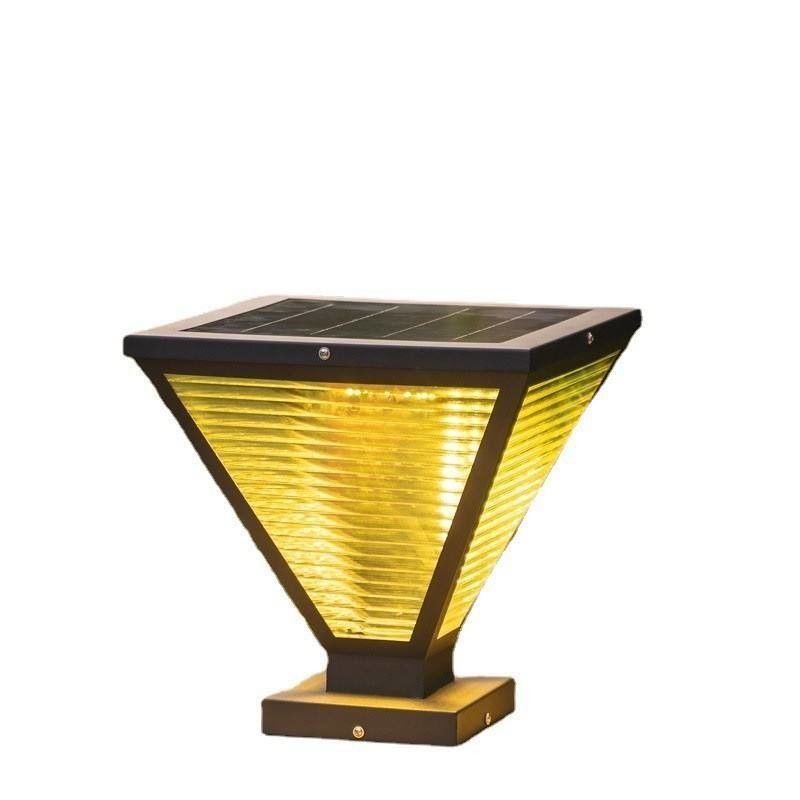 Lâmpada de pilar LED solar resistente à água para coluna exterior