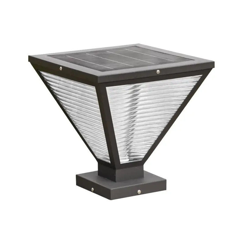 Lâmpada de pilar LED solar resistente à água para coluna exterior