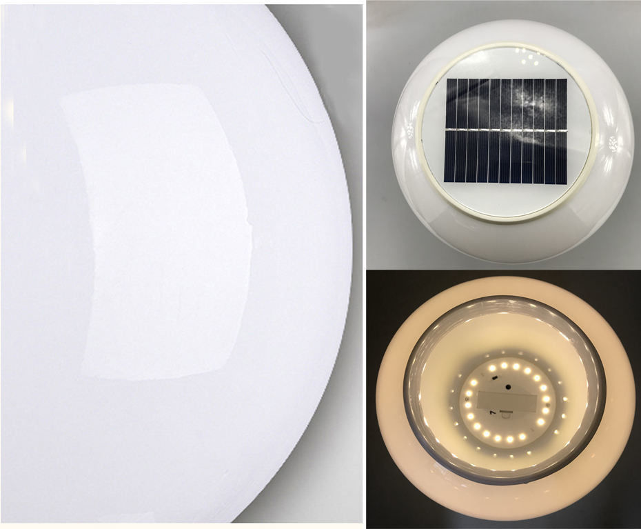 360° ângulo de feixe redondo plástico vedação solar post luzes com temporizador remoto e 3 cores