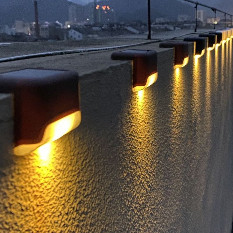 1.2V Voltagem de entrada Lâmpada de escada de energia solar LED exterior para iluminação de parede de jardim
