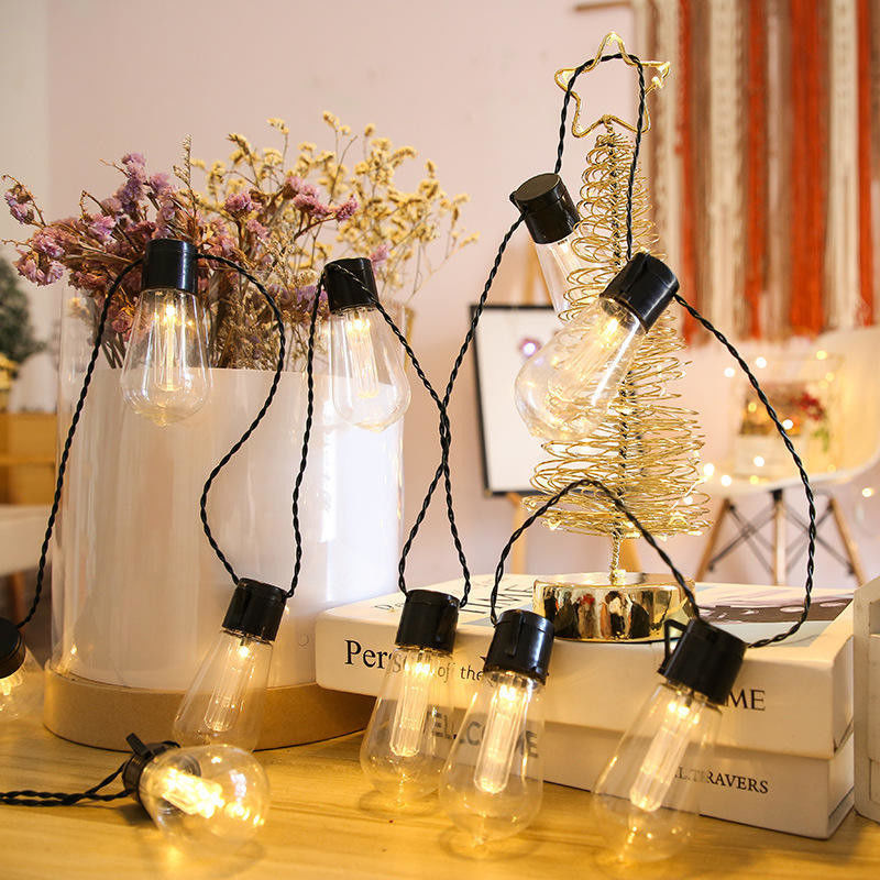Lâmpadas LED solares Edison para decorações de Natal ao ar livre Patio 6lm 1-