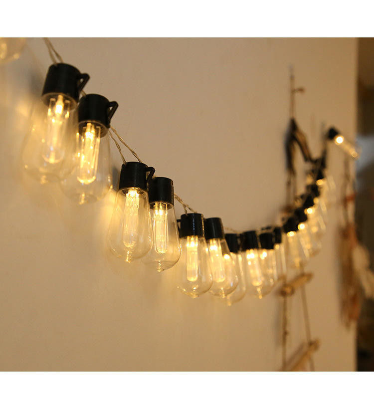 Lâmpadas LED solares Edison para decorações de Natal ao ar livre Patio 6lm 1-
