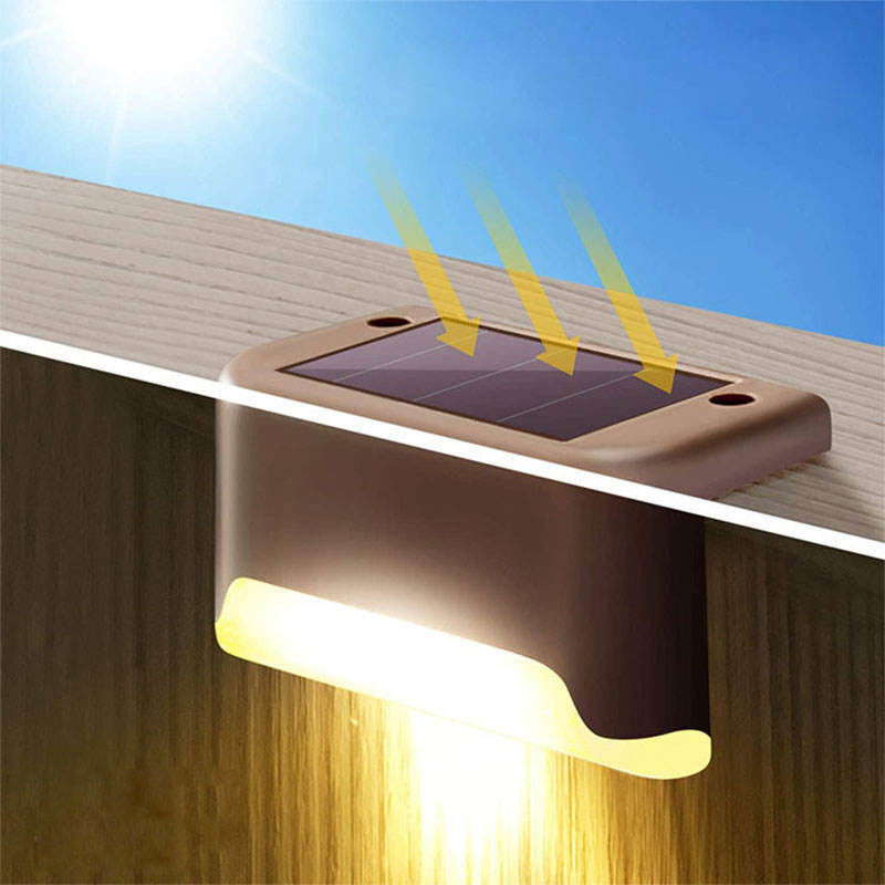 DC 6V Solar Led Outdoor Garden Light Escalões Deck Lâmpada para Patio Yard Decoração Jardim