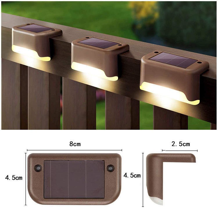 DC 6V Solar Led Outdoor Garden Light Escalões Deck Lâmpada para Patio Yard Decoração Jardim