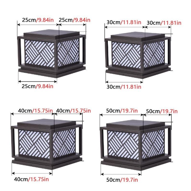 Iluminação solar exterior de pilares Iluminação de rua vintage para jardim fonte de luz LED