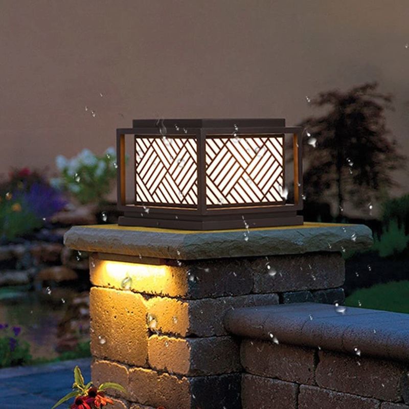 Iluminação solar exterior de pilares Iluminação de rua vintage para jardim fonte de luz LED