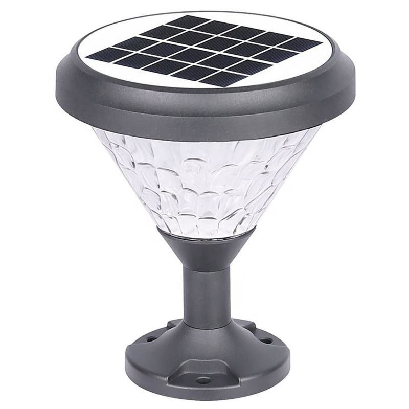 Estilo europeu IP65 Lâmpada à prova d'água Largo Solar Led Relógio de gramado Bollardo Jardim Luz para exterior