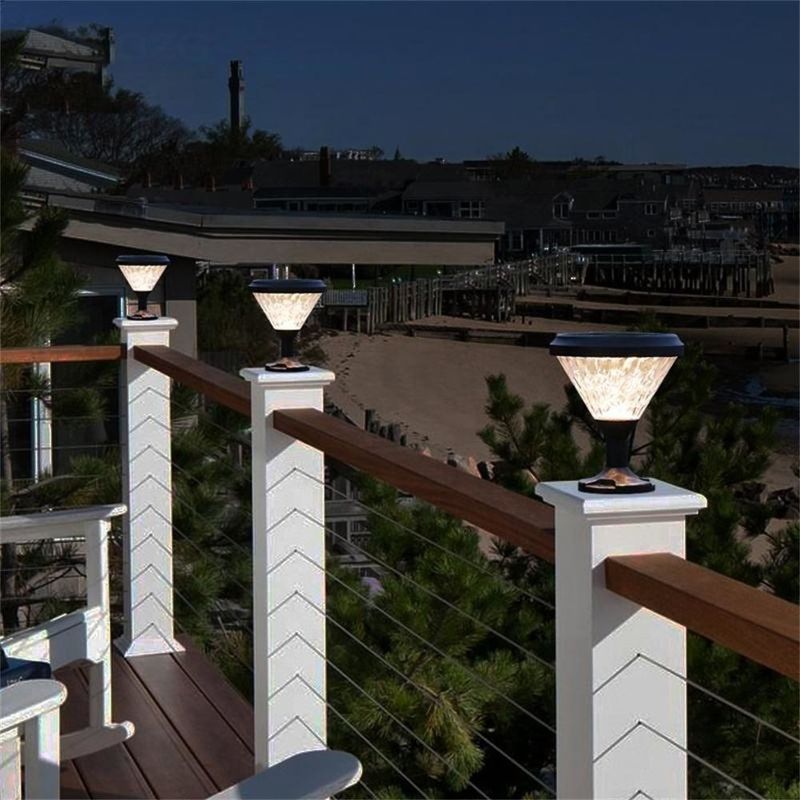 Estilo europeu IP65 Lâmpada à prova d'água Largo Solar Led Relógio de gramado Bollardo Jardim Luz para exterior