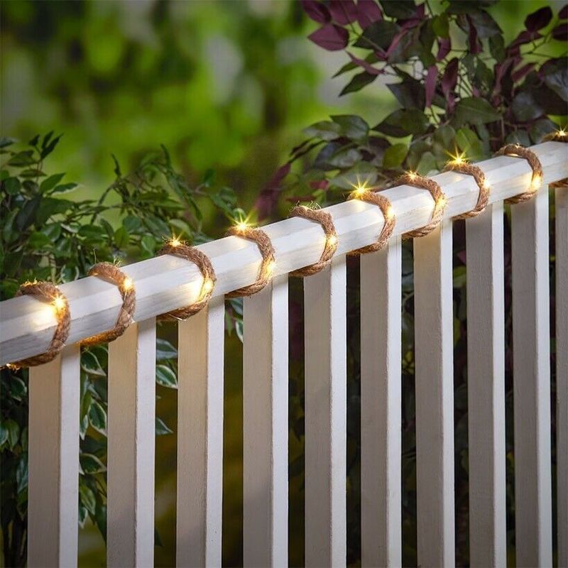 Solar Led Street Light Lâmpada de cobre Led Wire Garden String Light para fácil instalação