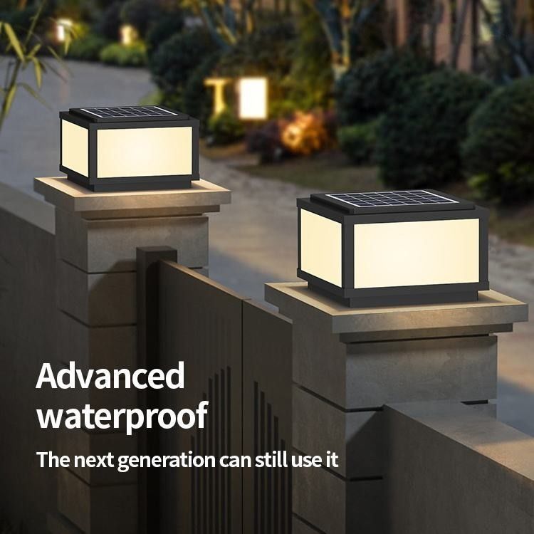 Luzes de pilar solar para o exterior para vida útil de até 5000 horas e design elegante