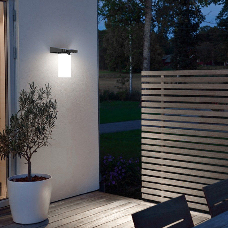 Lâmpada de parede LED exterior 6w Sensor de movimento de luz branca lâmpada de parede para varandas jardins pátios quintal